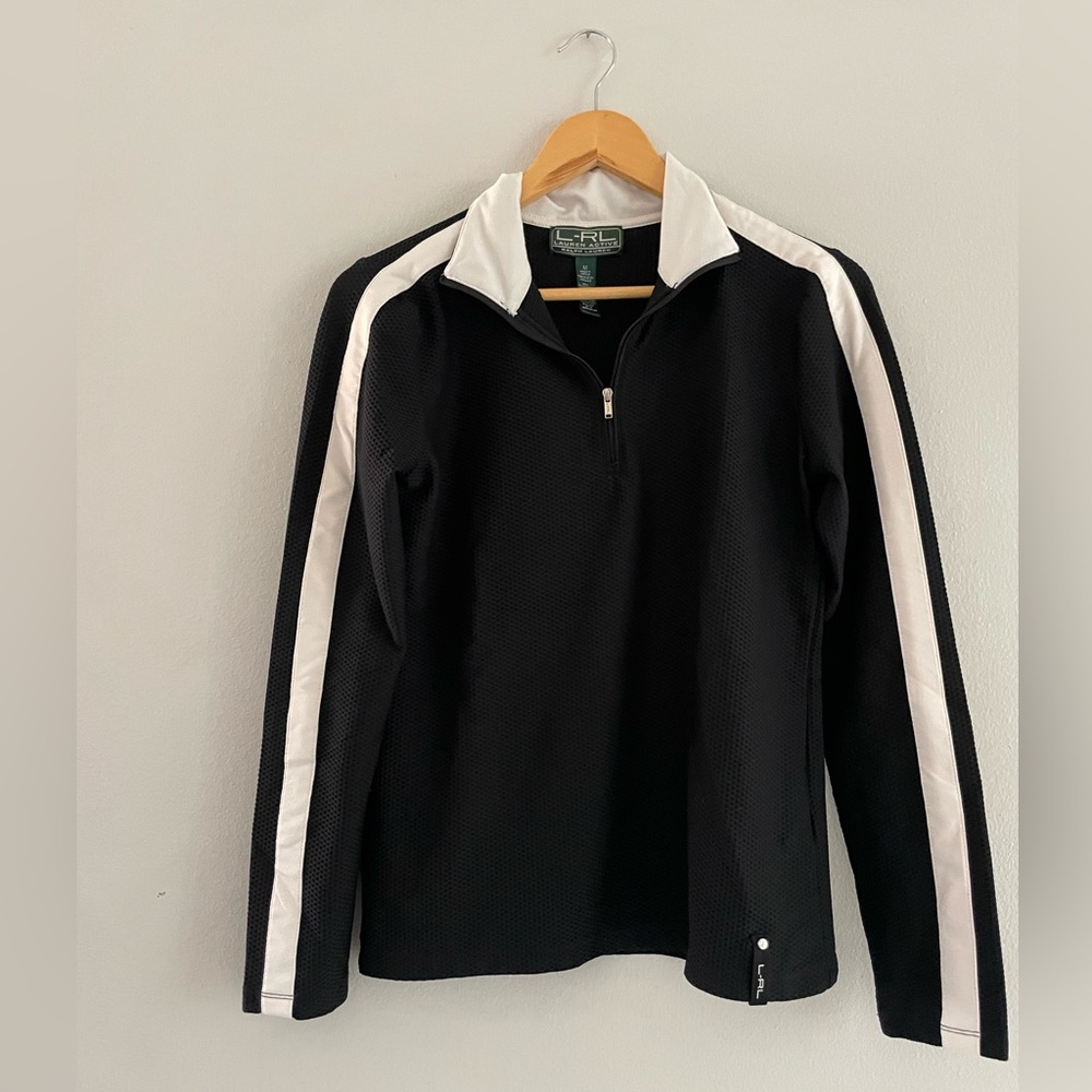 Lauren Ralph Lauren Vintage Black and White Athletic Pullover